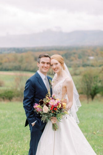UVA Radiology resident Dr. Carolyn Scott and her husband, Michael, on their wedding day in Charlottesville