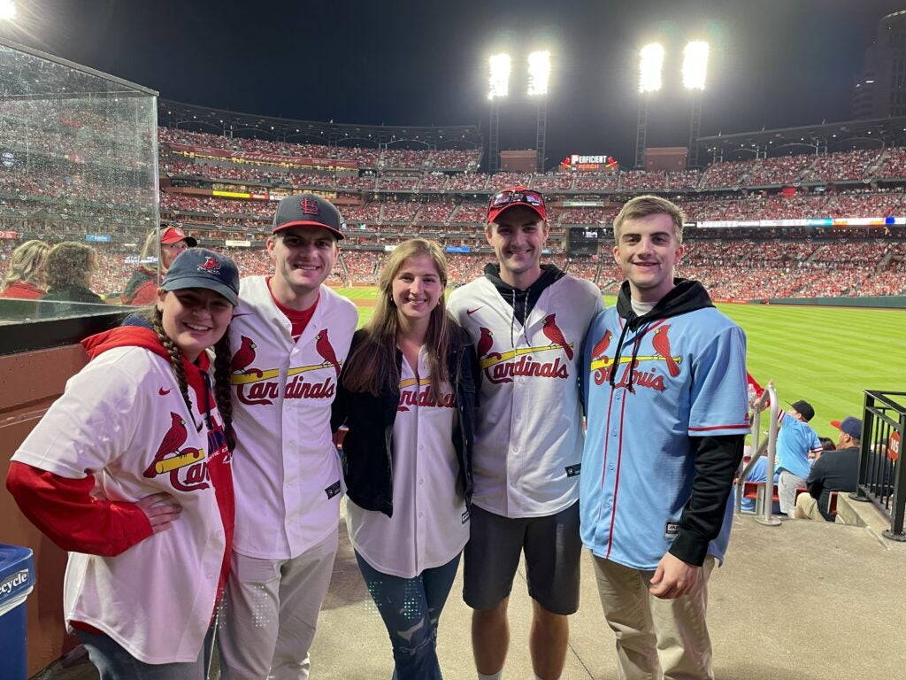 Eric Fromke, MD with friends at a St. Louis Cardinals baseball game