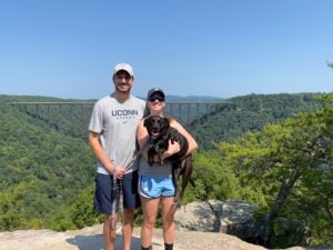 Kristen Reeder and partner on hike