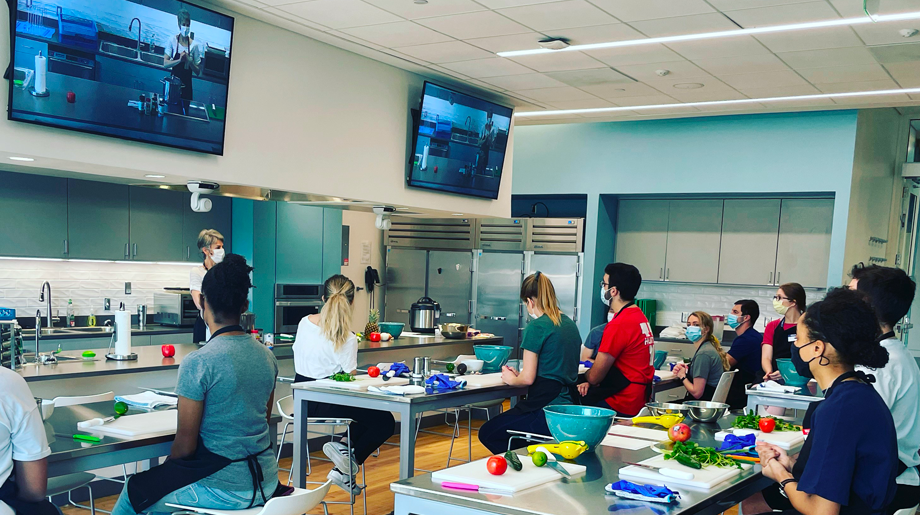 UVA Medical students collaborate in Wellness cooking programs to develop healthy eating habits and understanding of foods’ importance in wellbeing for themselves and their patients.