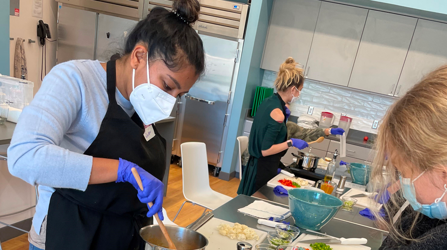 UVA Medical students collaborate in Wellness cooking programs to develop healthy eating habits and understanding of foods’ importance in wellbeing for themselves and their patients.