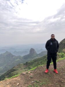 University of Virginia Jayson Esdaille, MD, Surgery Resident hiking in the mountains.