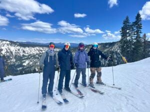 Monroe McKay on ski hill