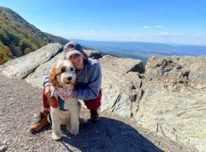 Lydia with her dog