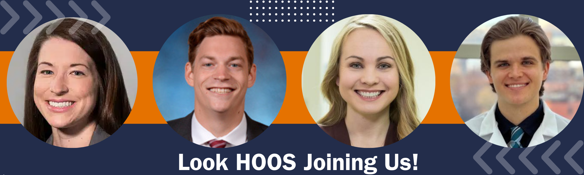 Look HOOS Joining Us! Banner featuring four new hires
