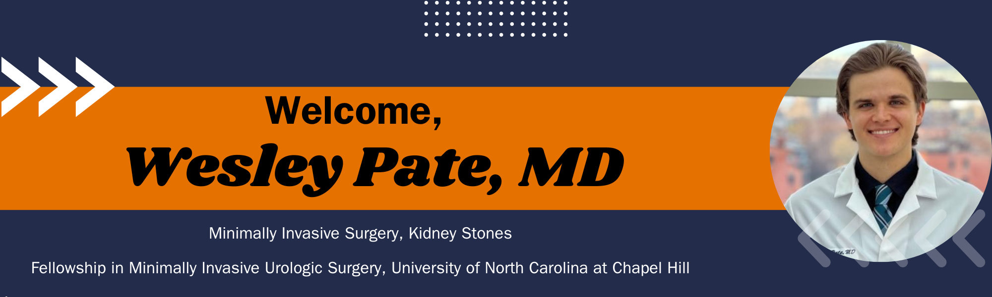 Welcome, Wesley Pate! Banner
