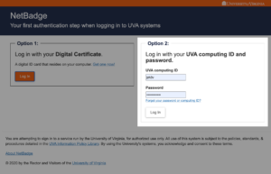 UVA NetBadge Computing ID login