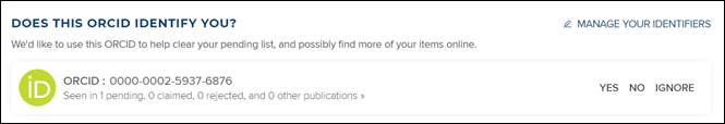Managing your ORCID identifiers