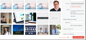 select the add new gallery button