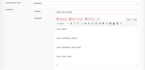 correct formatting for easy collumns