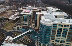 Overhead photo of uva hospital