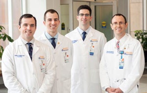 (l-r) Robert Wiggins, MD; Alex Zimmet, MD; Michael Gallagher, MD; and Thomas Ball, MD.