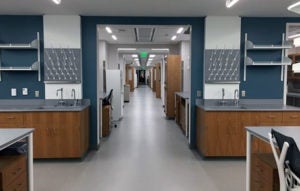 Wide angled image of new Pinn Hall lab space