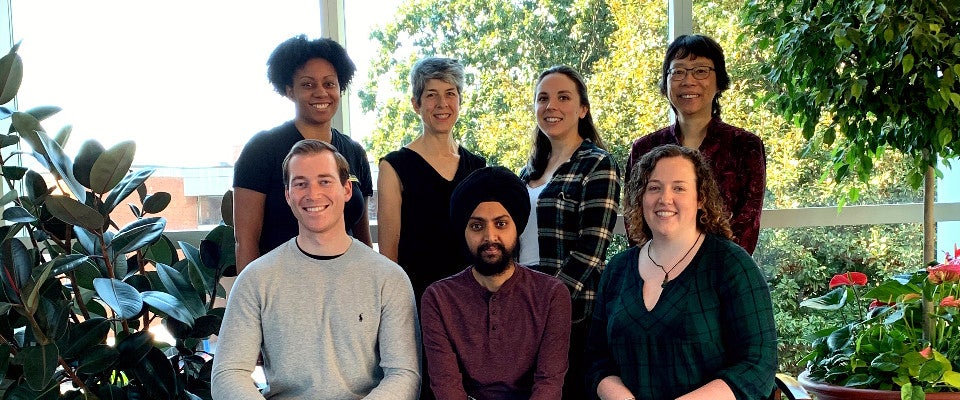 Group picture with Nadine Michel, Laurey Comeau, Naomi Atkin, Yuh-Hwa Wang, Andrew Dudzik, Sandeep Singh, and Heather Raimer